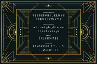 复古几何风格装饰艺术设计字体 Bridge Line  Art Deco Display
