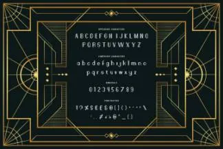 复古几何风格装饰艺术设计字体 Bridge Line  Art Deco Display