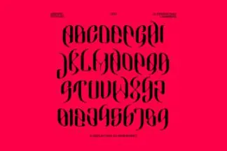 未来派酸性哥特风尖锐刀锋英文抽象装饰字体 Arkham Display Font