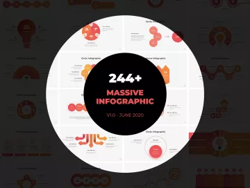 高清演示幻灯片极简信息图标PPT演示模板 Infographics - Massive