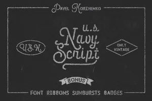 美国海军风格字体 U.S.Navy Script Freebies