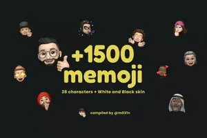 1500+Emoji苹果iPhone系统立体表情图标大合集免费下载 Figma