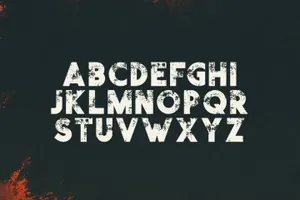 复古纹理装饰设计英文无衬线字体 Visage Demolished