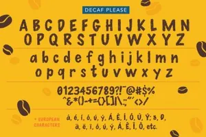 超酷有趣疯狂的英文演示字体 Decaf Please Font