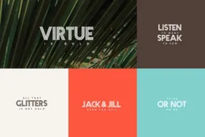 多线条版式设计创意字体 Fiver – Display Font