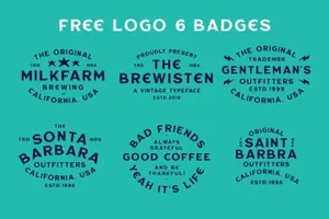 复古经典无衬线英文字体 Brewisten Vintage Font + Extras