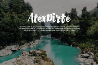 斑点脏纹理英文粗体笔刷艺术字体 Alexdirte Brush Font