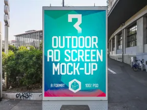 户外海报广告屏幕广告牌样机设计模板