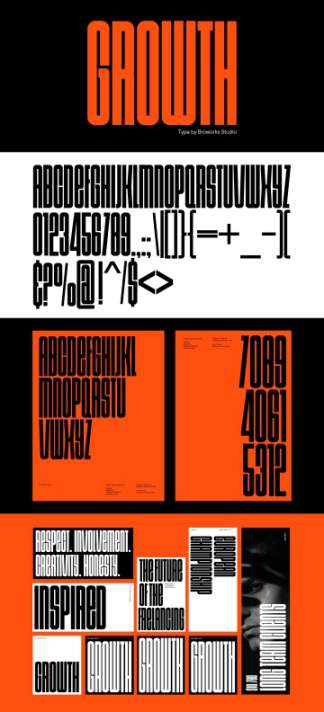 大胆的现代无衬线英文字体 Growth