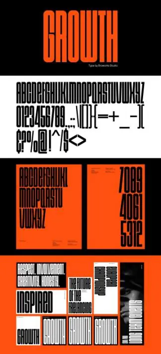 大胆的现代无衬线英文字体 Growth