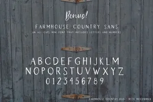 复古的手写英文字体 Farmhouse Country Rustic Script