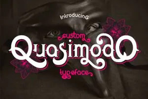复古有趣的字体 Quasimodo Typeface Free Demo 精选字