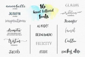 有趣的手绘字体 Handlettered Font Bundle