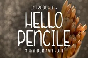 快乐有趣的英文卡通漫画字体 Hello Pencile Handdrawn Fo