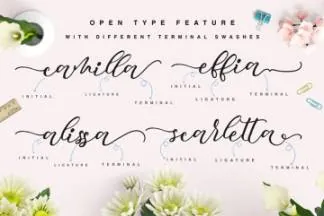 飘逸草书风格英文连体艺术字体下载 Mocking