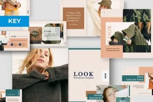 欧美时尚大气keynote演示文稿 Look Keynote Template