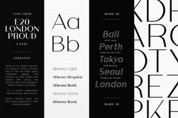 优雅粗细笔画混合英文无衬线字体 Athena – An Elegant