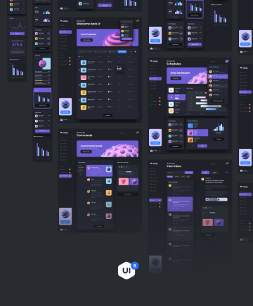 终极多功能仪表盘用户后台管理界面网站模板 Unity Das