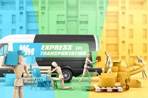 木制搬家公司单色场景样机