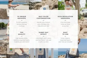 帆布手提袋购物袋环保袋无纺布袋设计VI样机