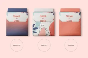 信封卡片品牌设计顶视图展示样机模板