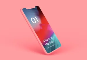 iPhone X Clay Perspective Individual - Left苹果白模透视手机 APP手机网页贴图展...