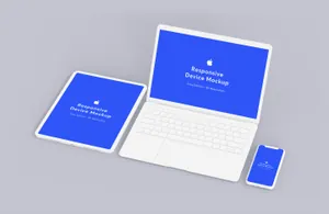 响应设备样机iMacMacBookiPadiPhone APP UI样机展示模型mockups