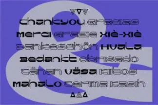 未来派复古抽象艺术酷炫异想天开英文字体 Samerang Font