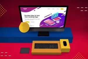 抽象的iMac Pro V.2样机展示模型mockups