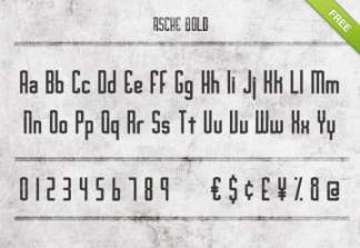 复古工业标识风格无衬线字体 Asche Desktop amp;amp; Web Font