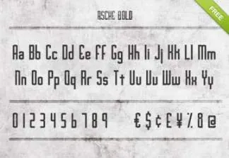 复古工业标识风格无衬线字体 Asche Desktop amp;amp; Web Font