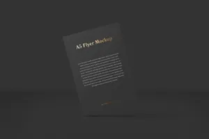 高品质的烫金烫银质感的高品质A5尺寸DM宣传单海报设计VI设计样机