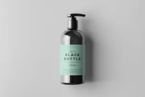 时尚高端逼真质感的高品质化妆品包装black-bottles-cosmetic