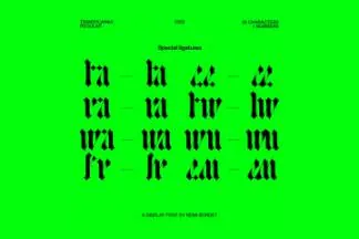 未来派科技哥特风抽象英文装饰字体 Transylvania Display Font