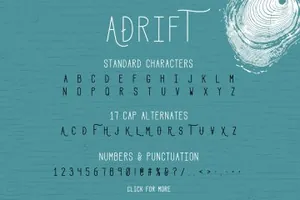 时尚手绘字体 Adrift Font   Extras