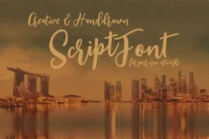 时尚高端简约复古新加坡脚本字体singapore-script-font