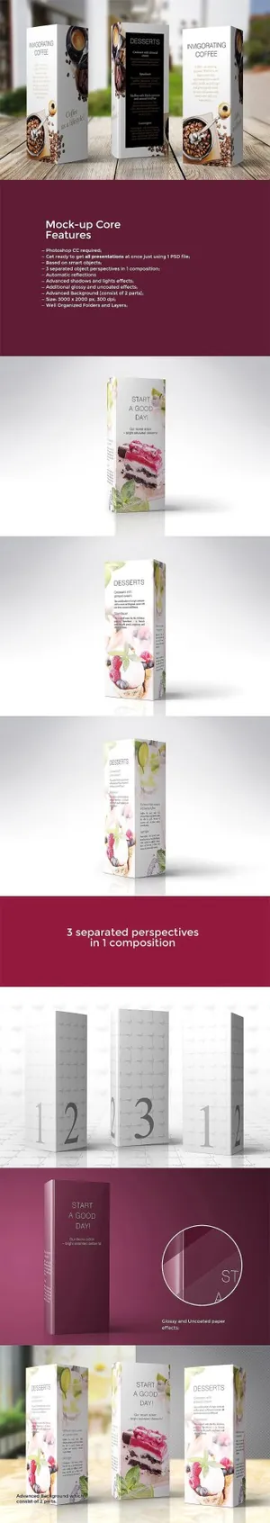 站立长方形包装样机模型 Standing Triangle Tents