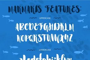 可爱的趣味字体 Marmaris brush font  extras