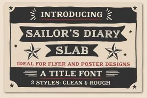 手绘复古纹身字体 Sailors Diary Tattoo Style Font