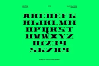 复古新潮酸性艺术创意英文装饰字体 Heretics Display Font