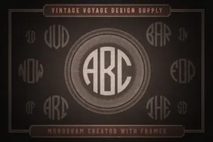 复古圆形字体 Circle Monogram Creator