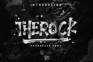 充满活力的街头涂鸦笔刷英文字体 The Rock Brush Font