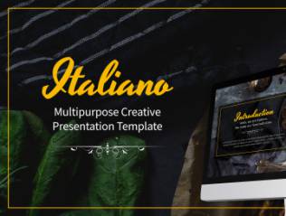 一款意大利餐厅特色主题设计PPT演示模板 Italiano Restaurant Presentation