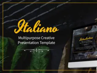 一款意大利餐厅特色主题设计PPT演示模板 Italiano Restaurant Presentation