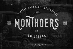复古飘逸装饰英文字体Monthoers Free Font 精选字体
