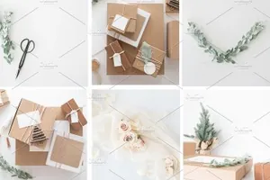 净色圣诞节照片模型 Neutral Christmas Photos