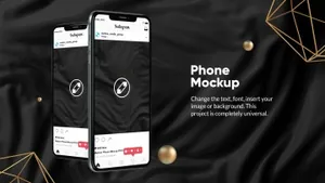 深色酷炫3D艺术iPhone手机样机素材下载