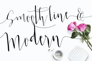 手绘现代风格的字体 Aura Blue , Modern Calligraphy Font