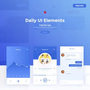 冬季元素UI界面工具包 30 UI Elements PSD UI 素材