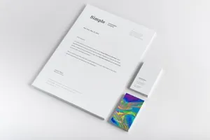 高端简约的A4信笺商业名片效果图样机模板